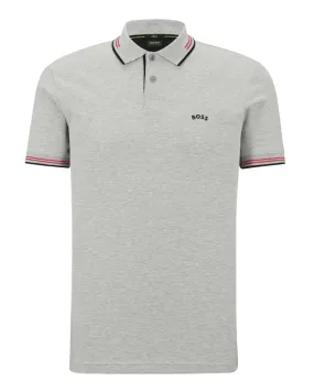 Mens Paul Curved Polo Grey