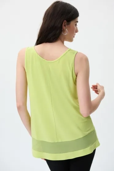 Mesh Detail Sleeveless Top - Exotic Lime - 231125-3974