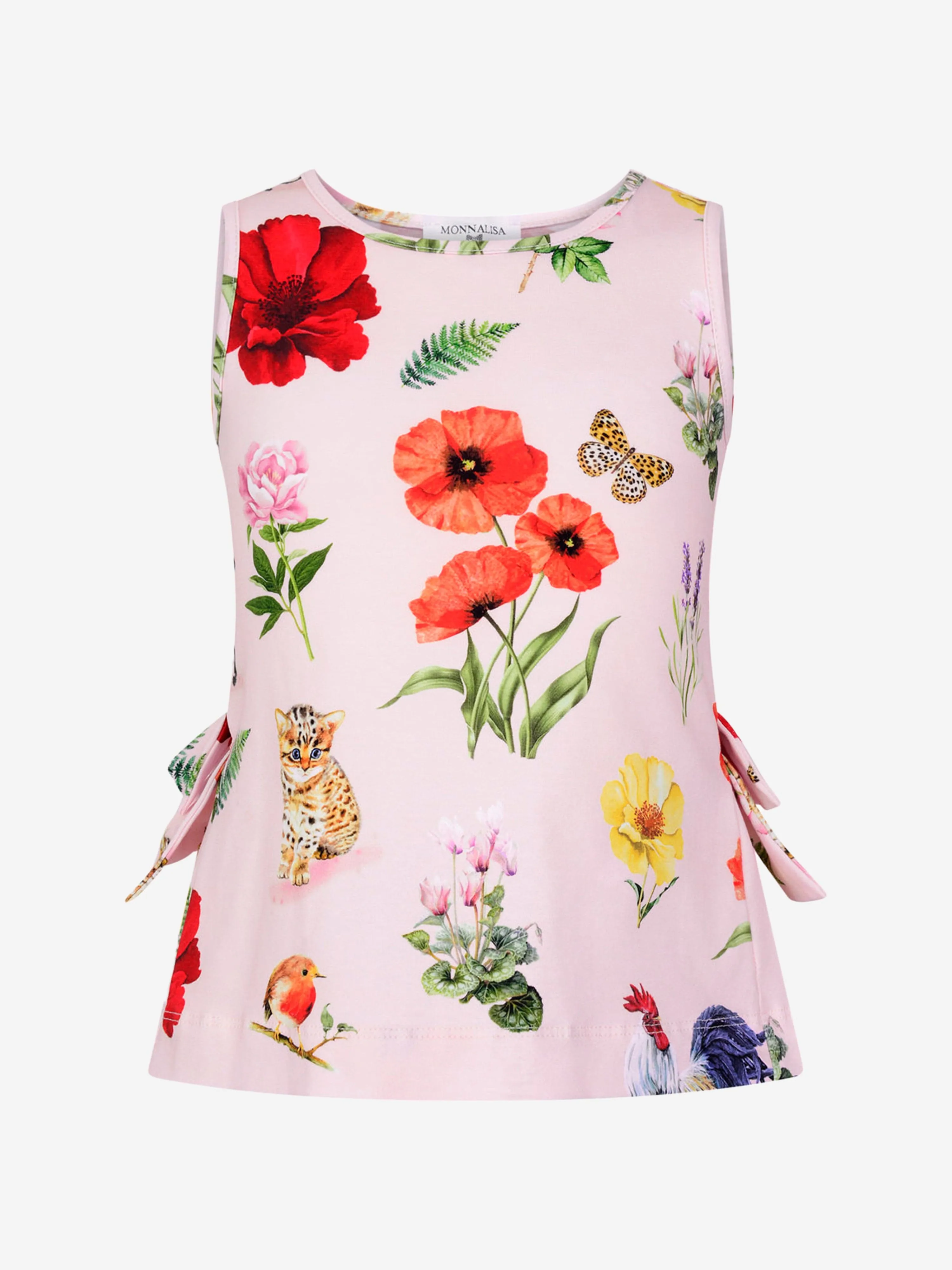 Monnalisa Country Print Sleeveless Top