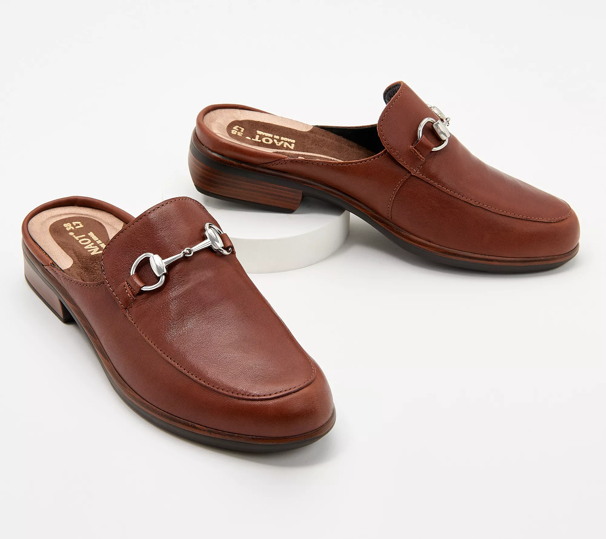 Naot Leather Buckle Mules - Halny