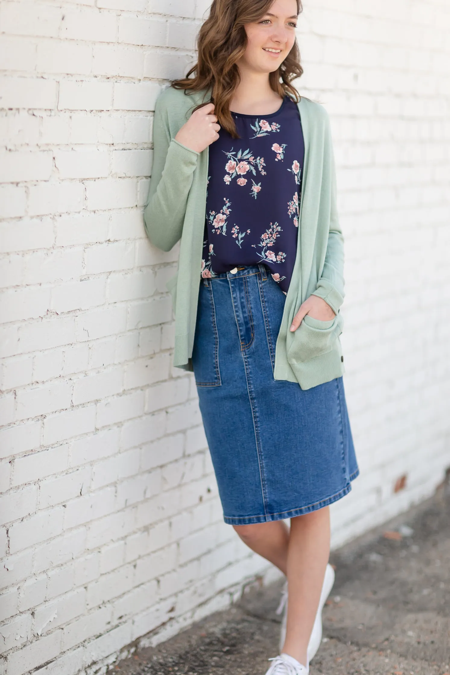 Navy Sleeveless Floral Tank Top