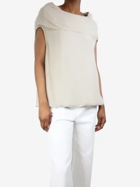   Neutral sleeveless silk top - size UK 6