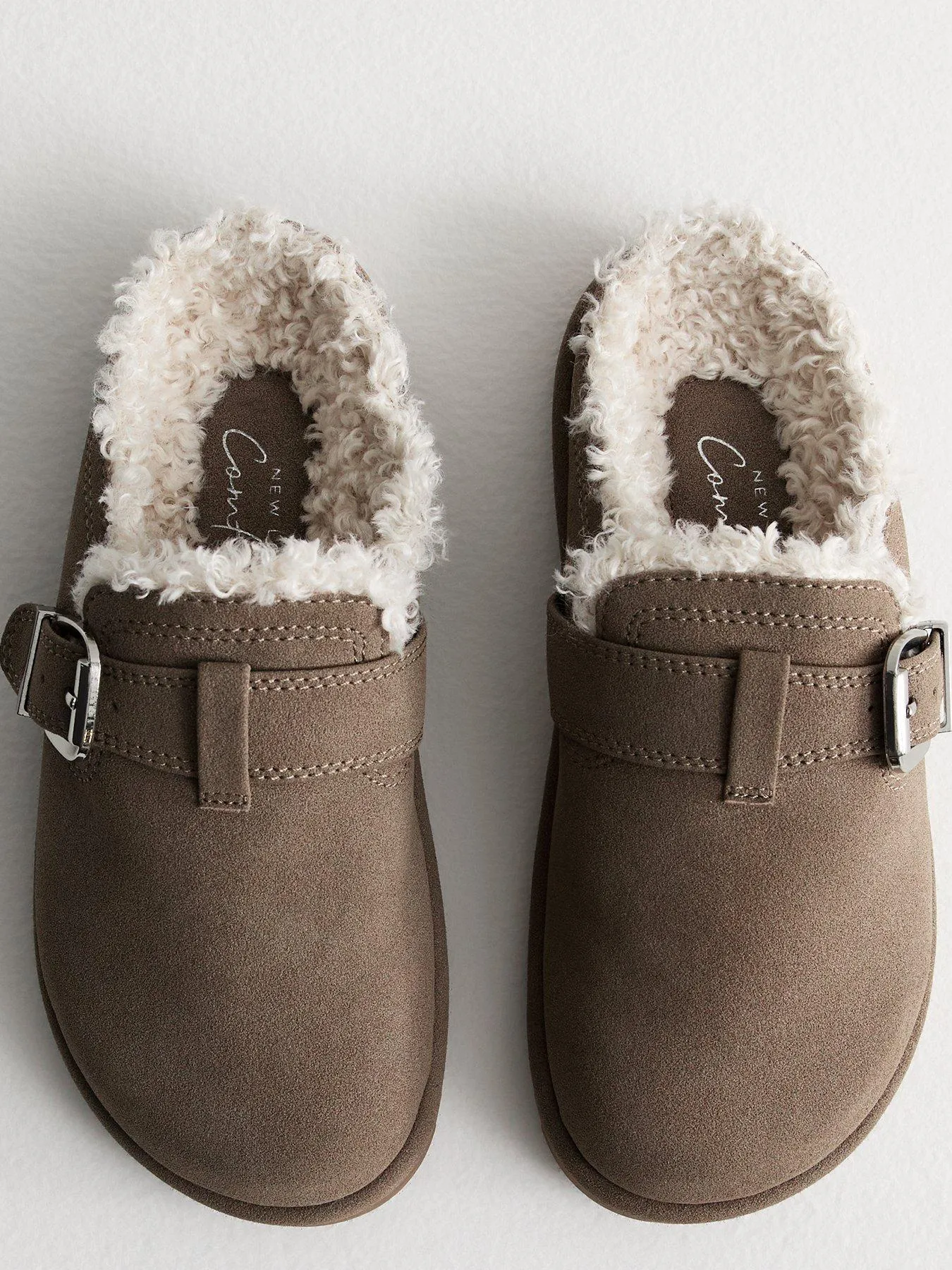 New Look Light Brown Suedette Faux Fur Mules