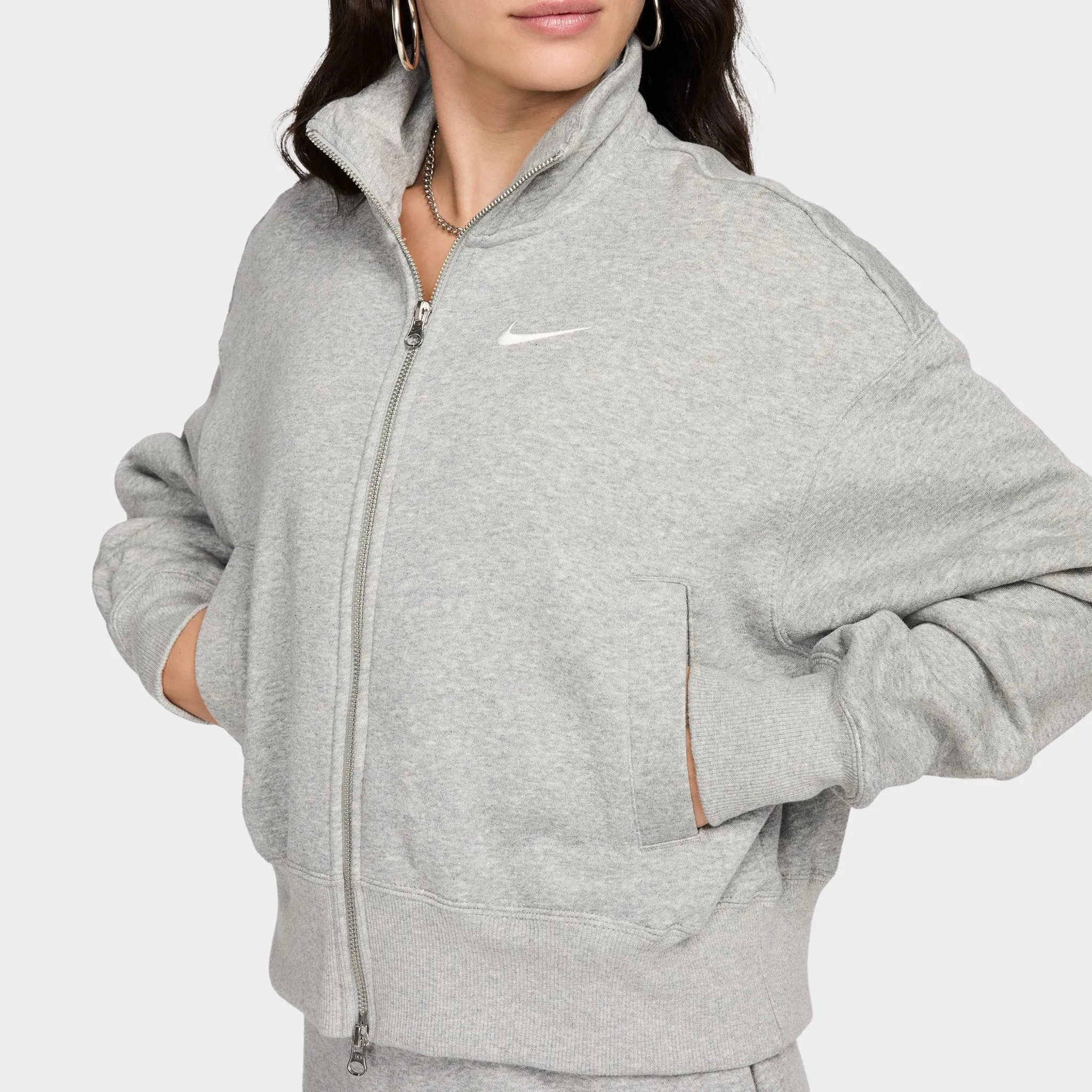 Nike Sportswear Women's Oversized Track Jacket Dark Grey Heather / Sail