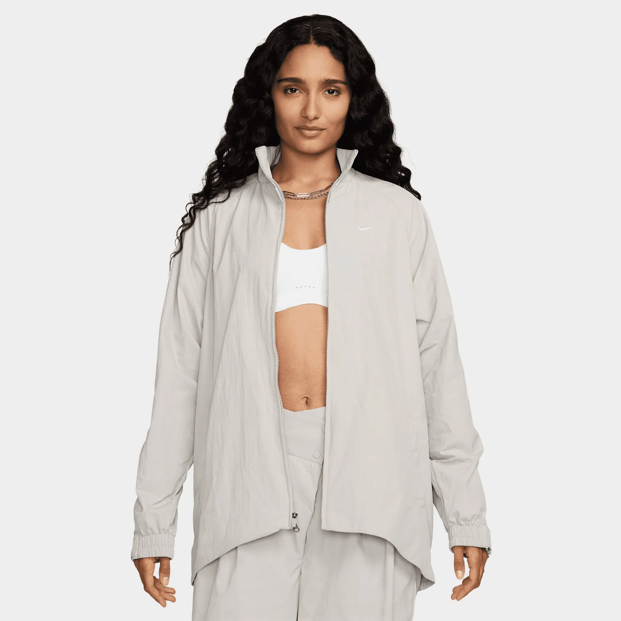 Nike Sportswear Women's Repel Zip Jacket Lt Iron Ore / White