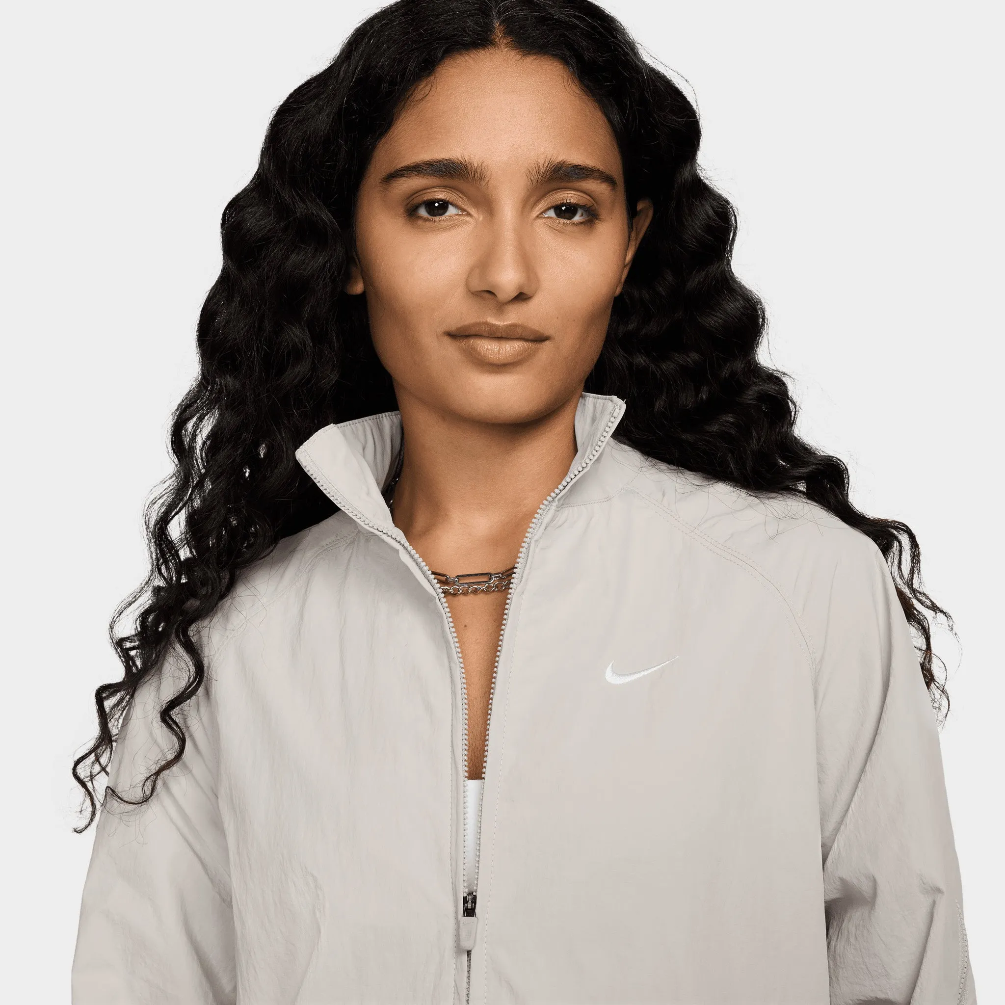 Nike Sportswear Women's Repel Zip Jacket Lt Iron Ore / White