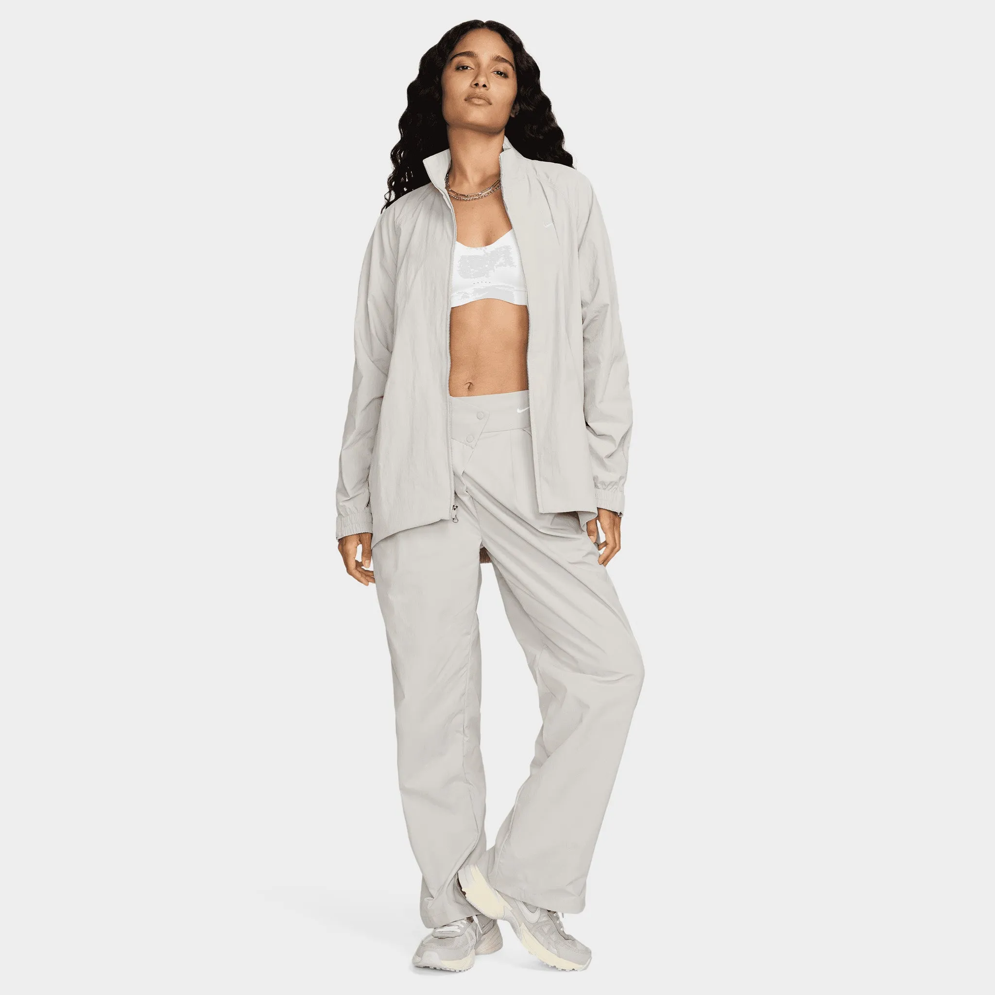 Nike Sportswear Women's Repel Zip Jacket Lt Iron Ore / White