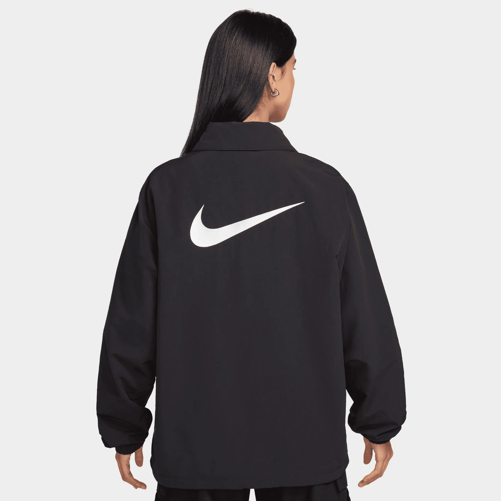 Nike Sportswear Women's UV Protection Woven Coach Jacket Black / White