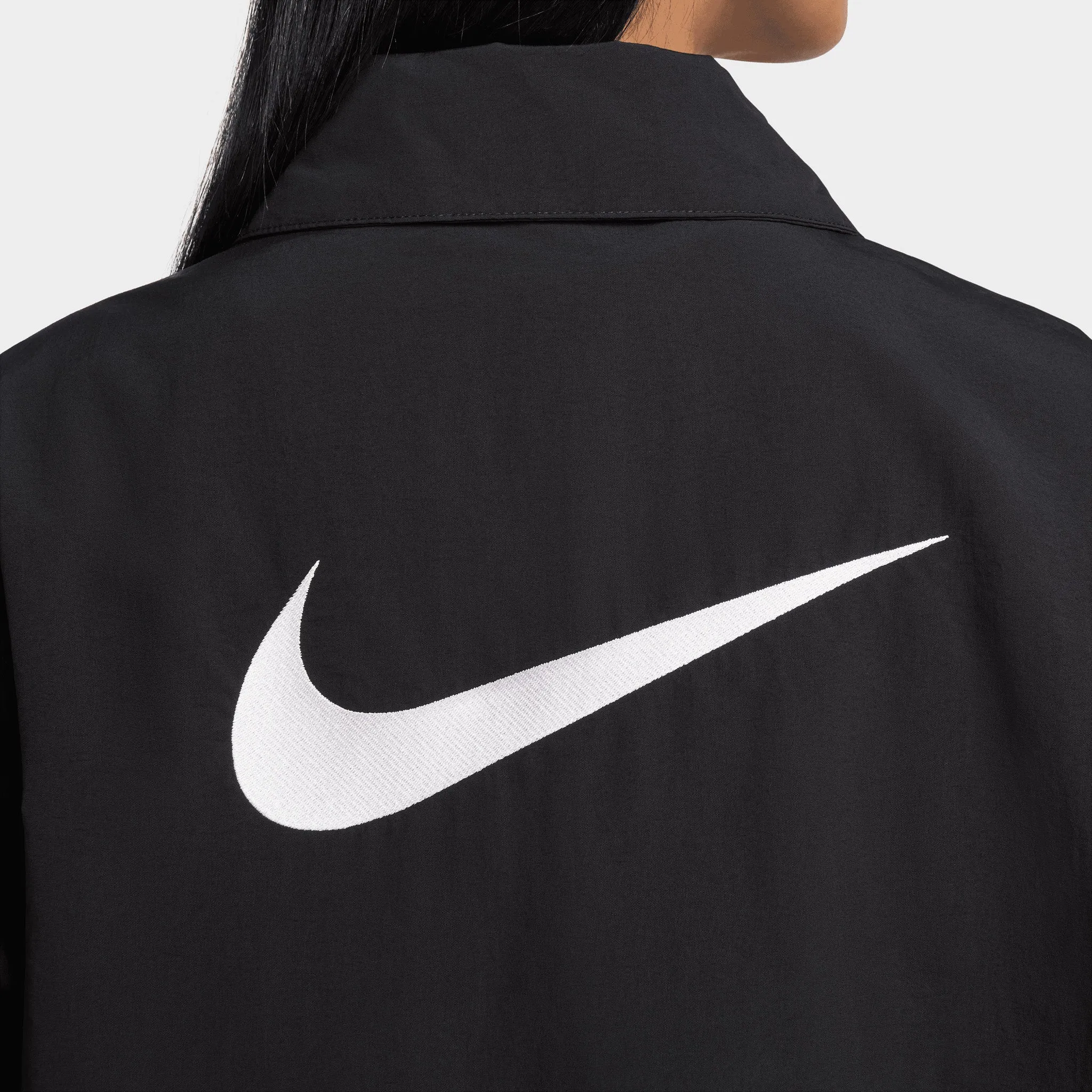 Nike Sportswear Women's UV Protection Woven Coach Jacket Black / White