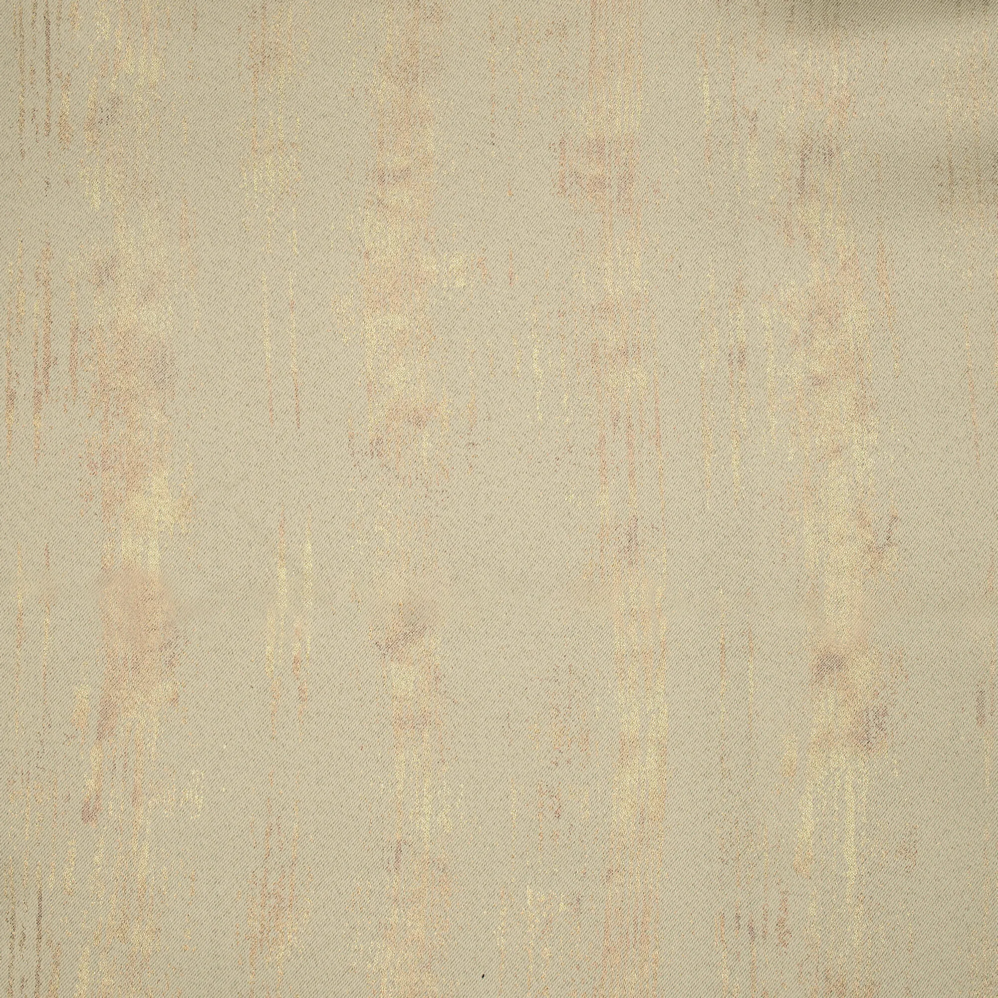 Oat Beige Texture Pattern Golden Foil Premium Curtain Fabric (Width 54 Inches)