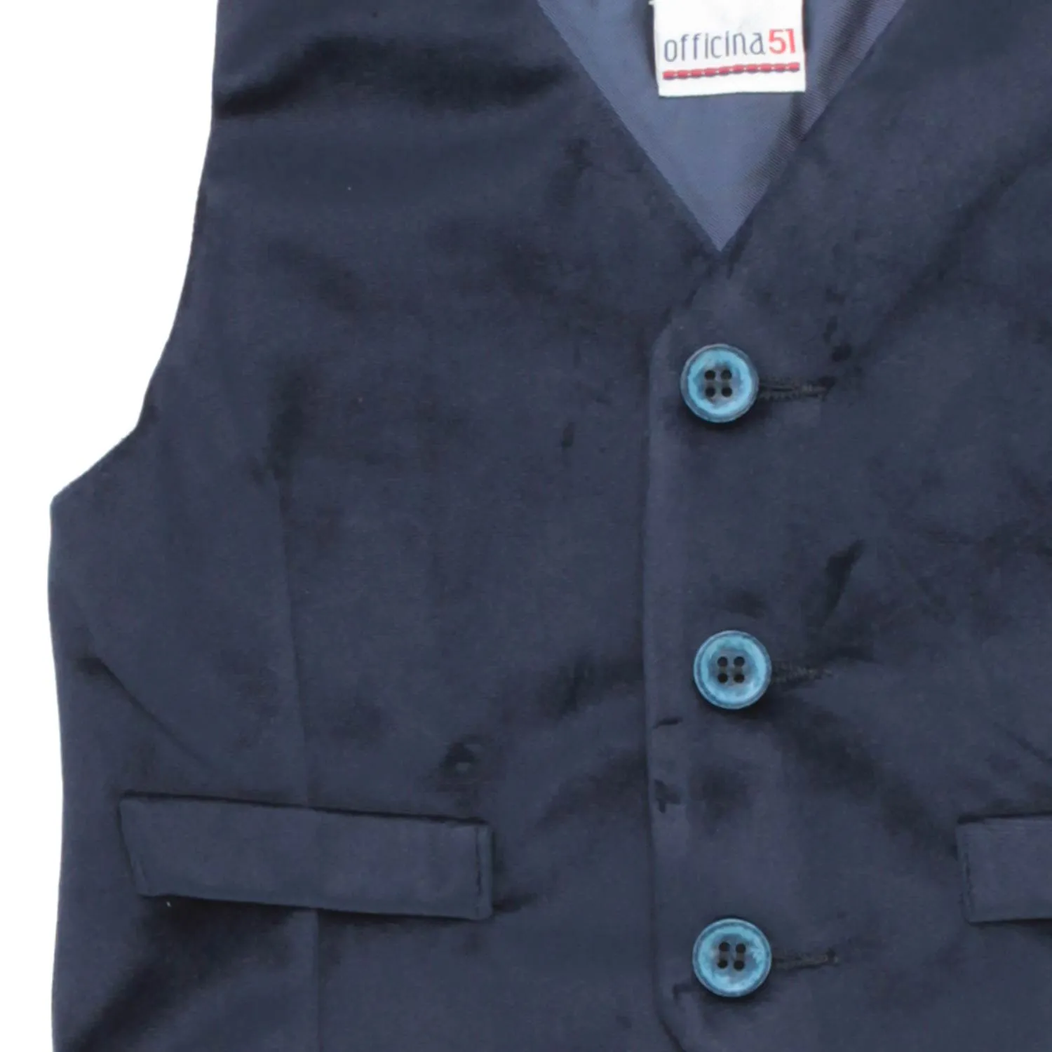 Officina51 Blue Vest For Baby Boys