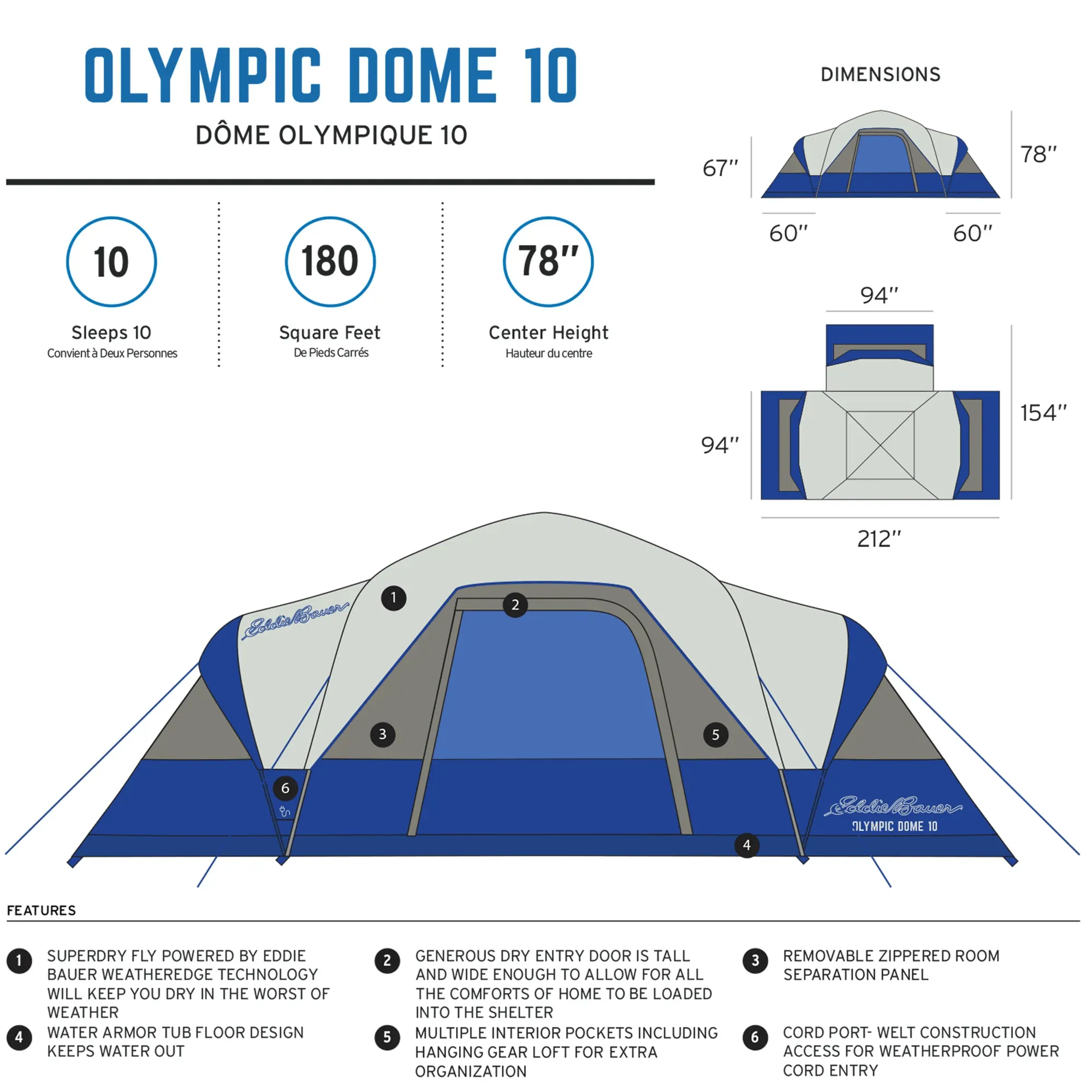 Olympic Dome 10 Multi-Room Tent