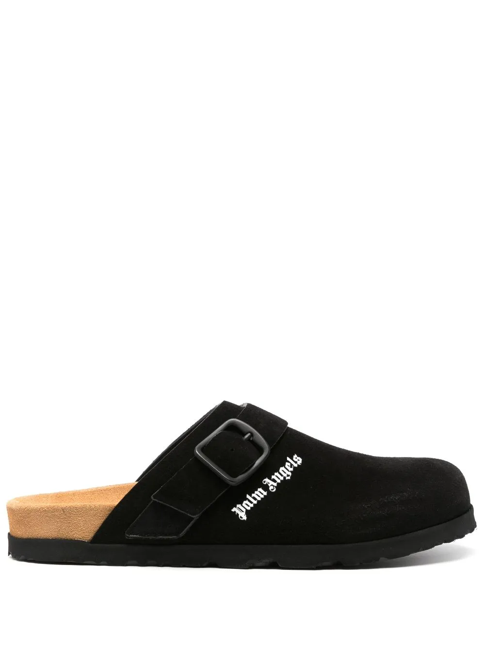 Palm Angels logo-print mules - Black