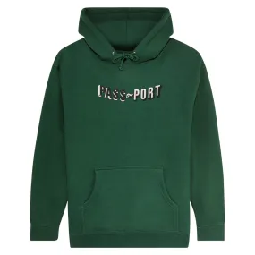 PASS~PORT SKATEBOARDS SUNKEN LOGO EMBRODIERY HOODIE FOREST GREEN