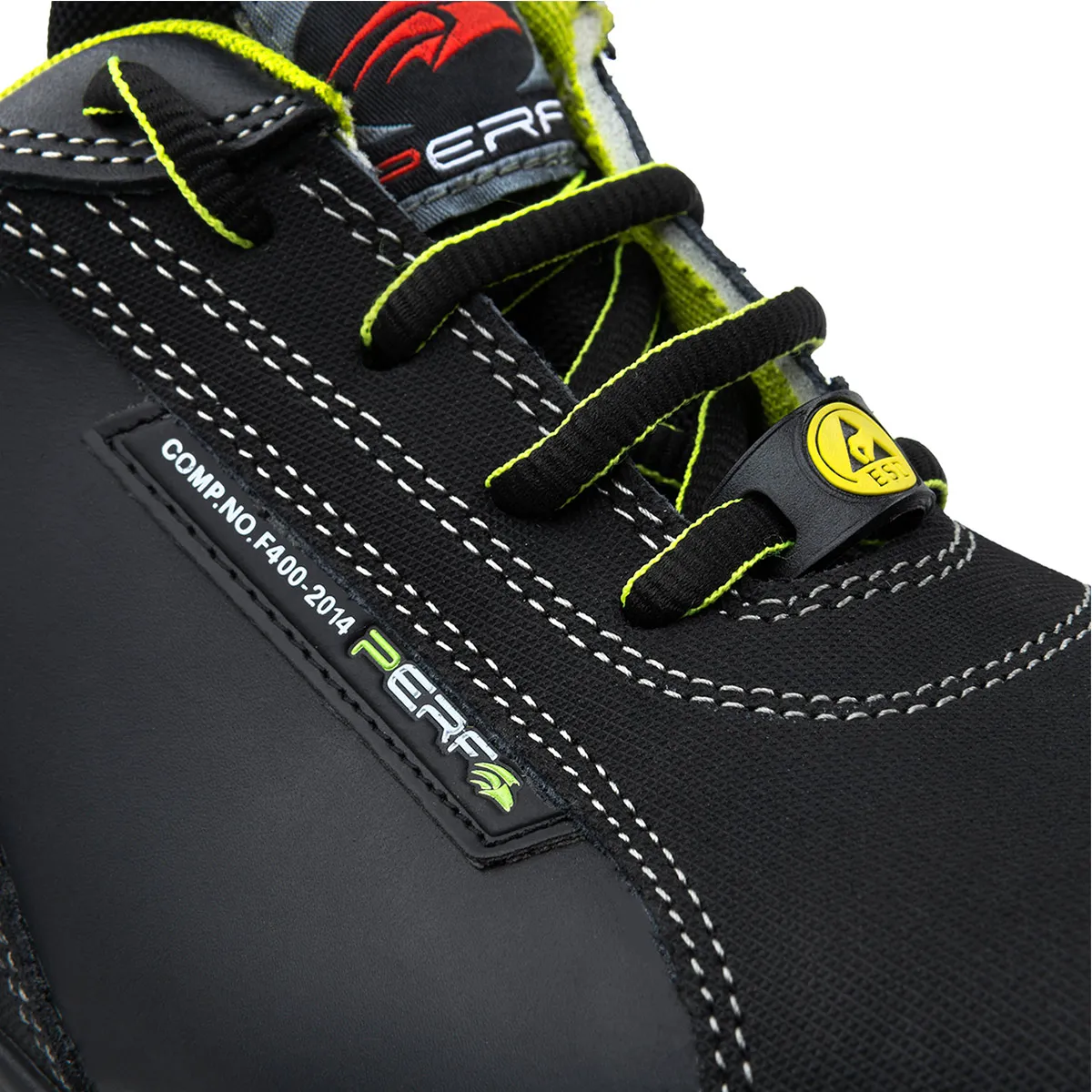 Perf Endurance Black/Green S3 ESD Safety Trainers 12