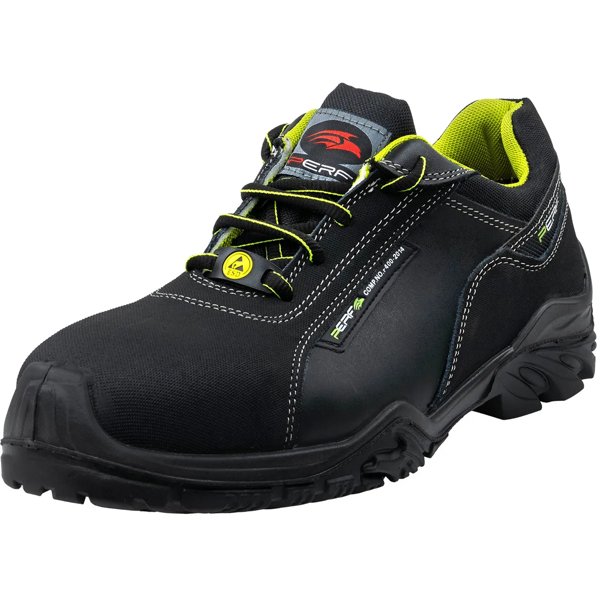 Perf Endurance Black/Green S3 ESD Safety Trainers 12