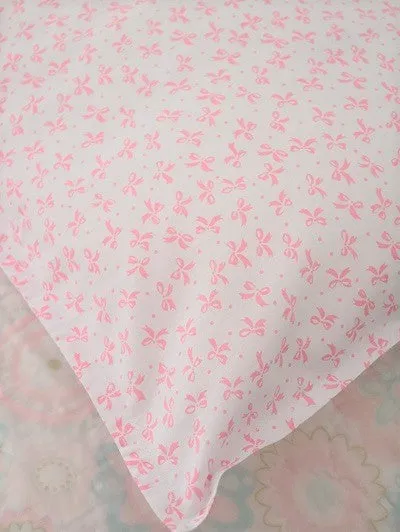 Pink Bow Pillowcase ( set of two)