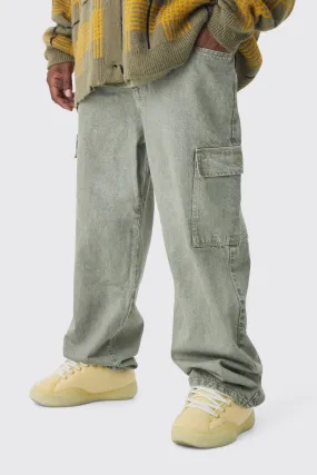 Plus Overdye Relaxed Fit Cargo Jeans