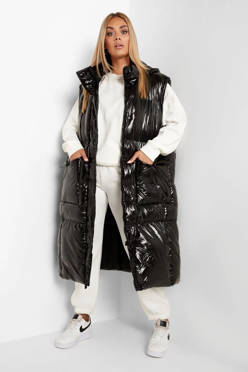 Plus Oversized High Shine Vest