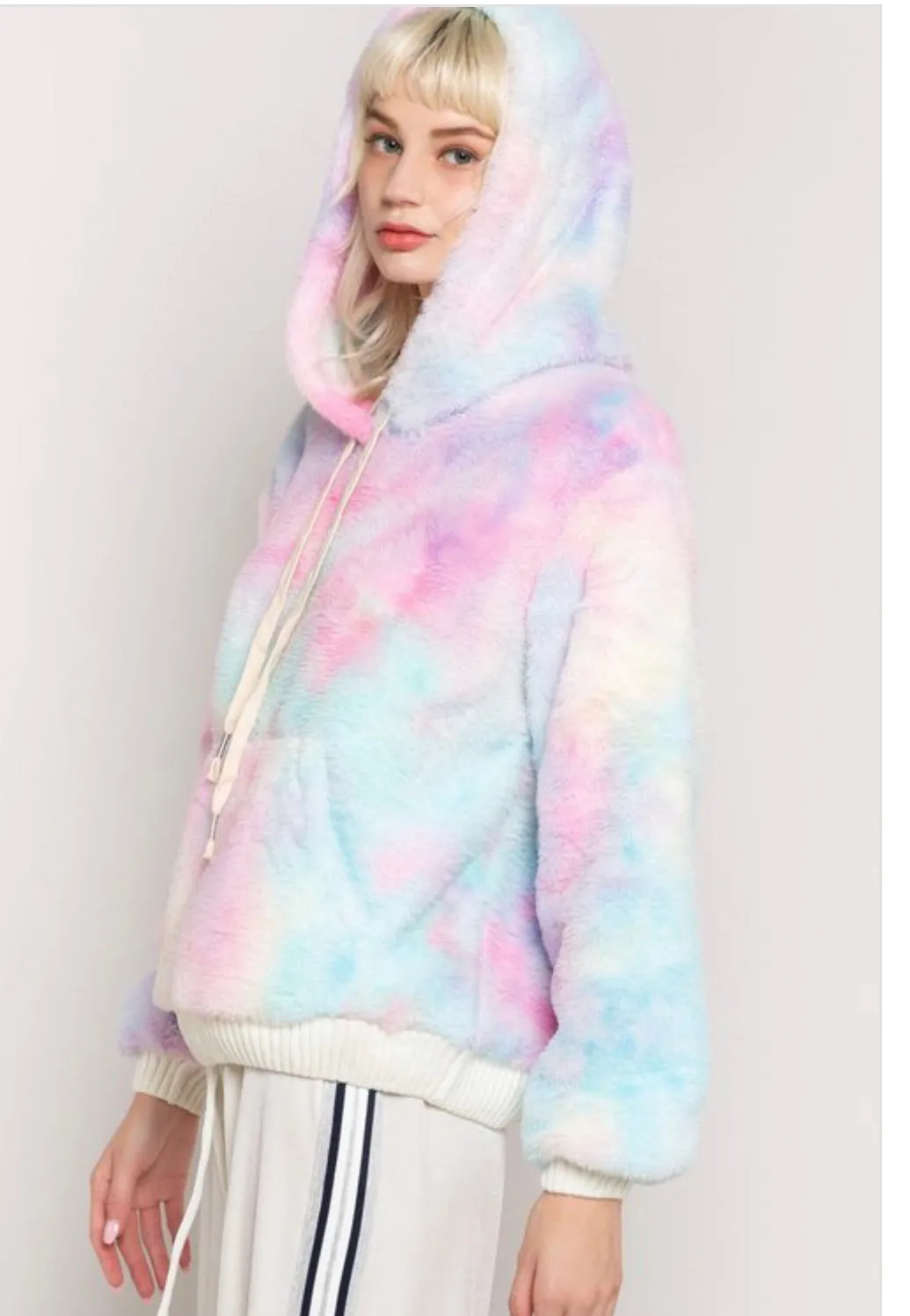 Plush Hoodie | Rainbow Sherbet