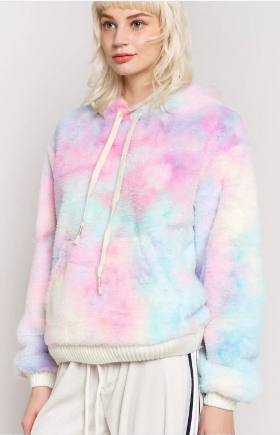 Plush Hoodie | Rainbow Sherbet