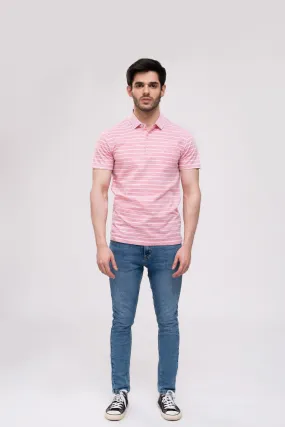 POLO SHIRT PINK WHITE