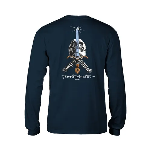 Powell Peralta Skateboards Longsleeve Shirt Skull and Sword Navy