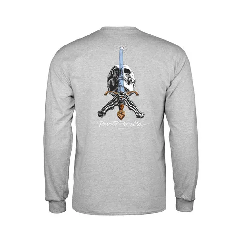 Powell Peralta Skateboards Longsleeve Shirt Skull and Sword Sport Grey