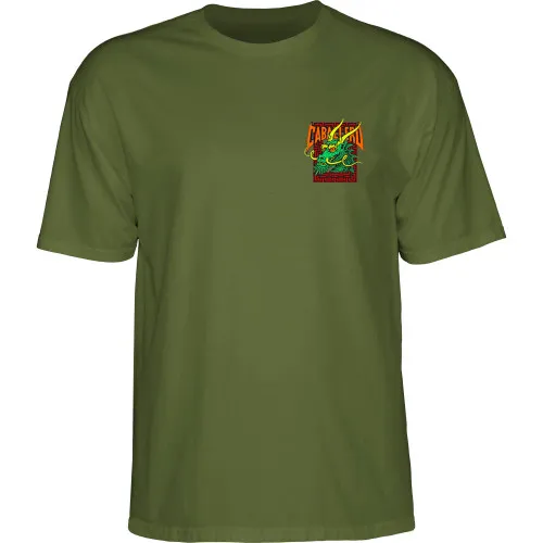 Powell Peralta Skateboards Shirt Caballero Street Dragon Military Green