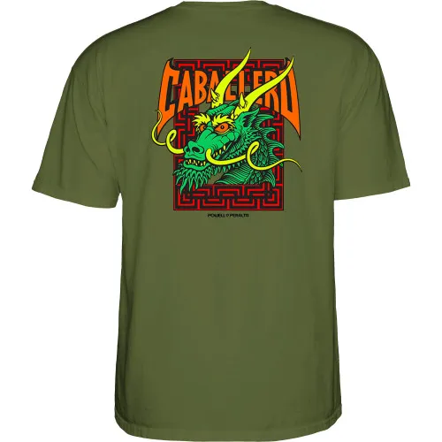 Powell Peralta Skateboards Shirt Caballero Street Dragon Military Green