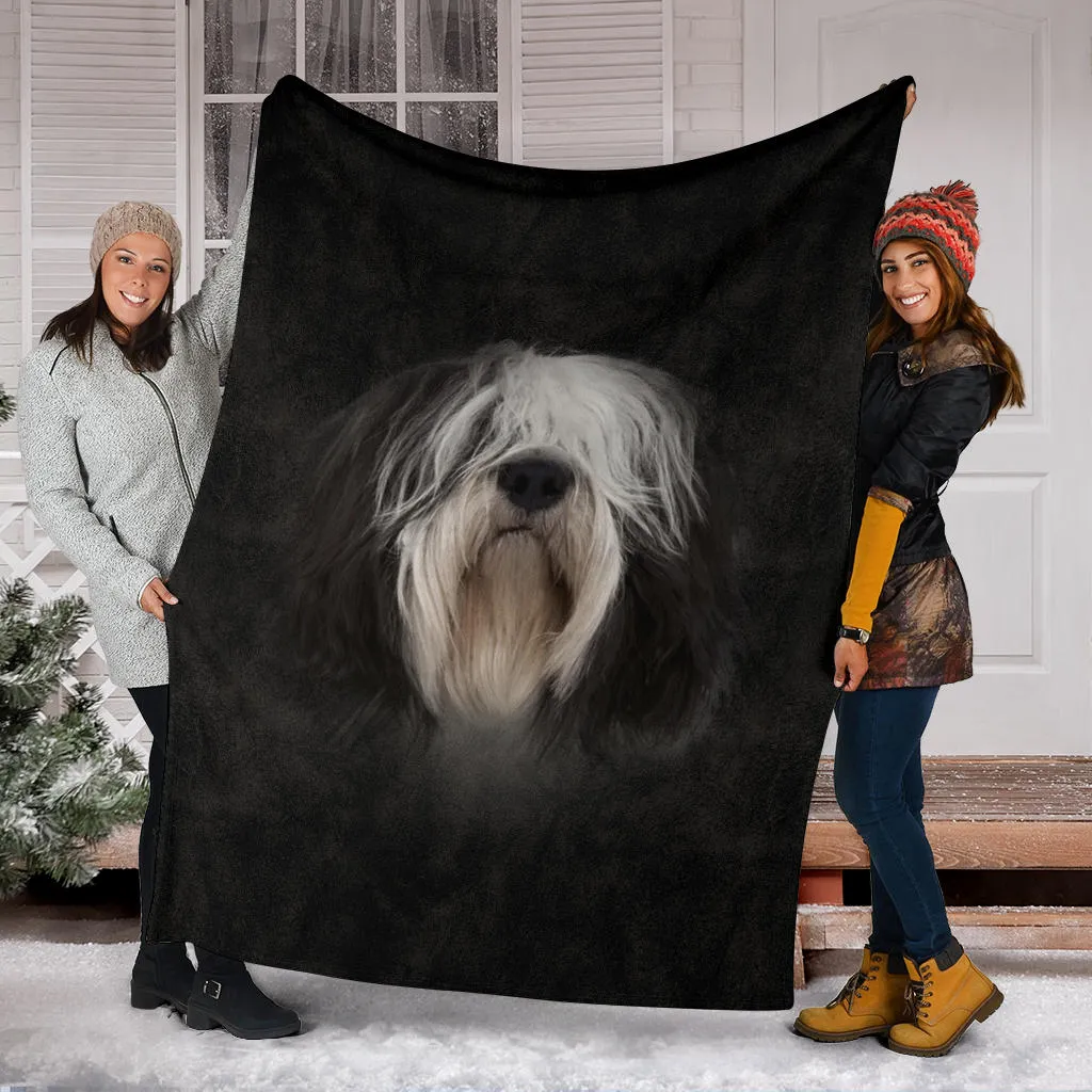 Premium Blanket Polish Lowland Sheepdog Face Hair