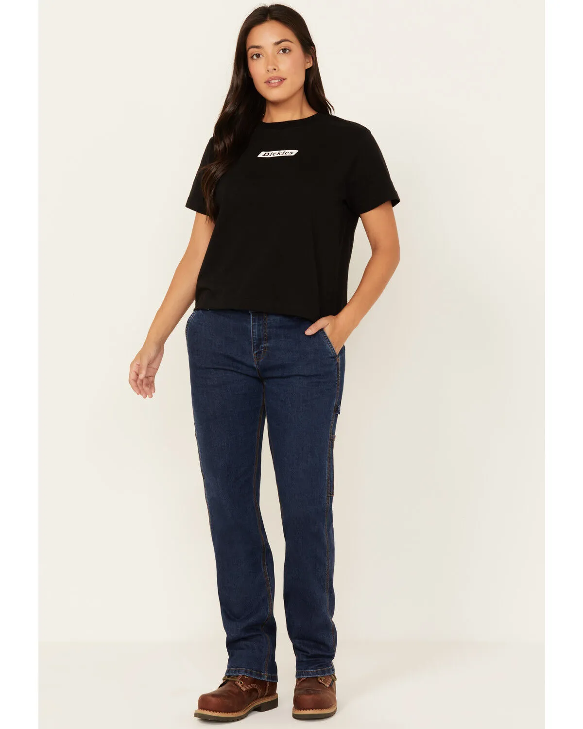 Product Name:  Dickies Women's Relaxed Fit Carpenter Straight Denim Jeans