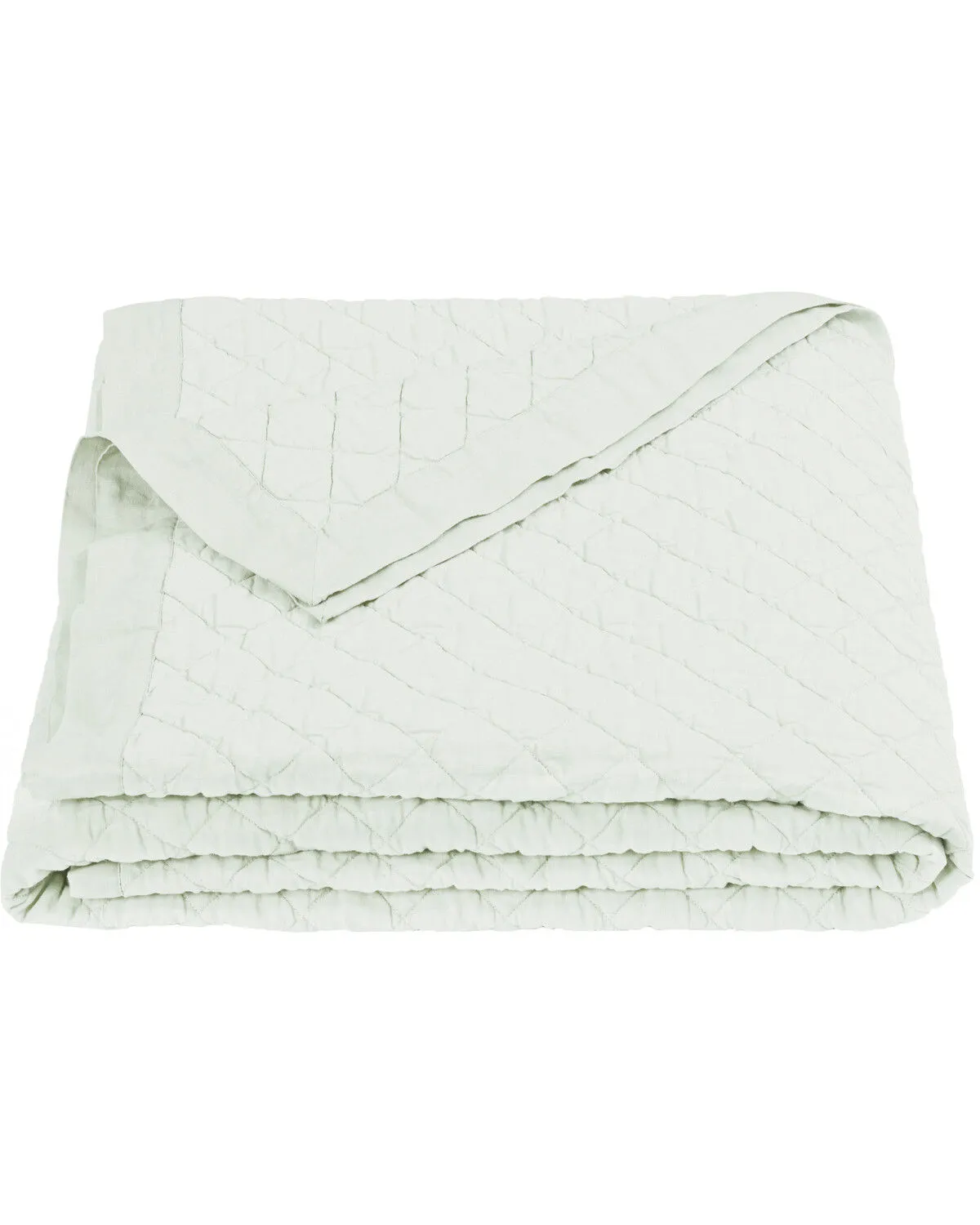 Product Name:  HiEnd Accents Diamond Pattern Seafoam Linen Full/Queen Quilt