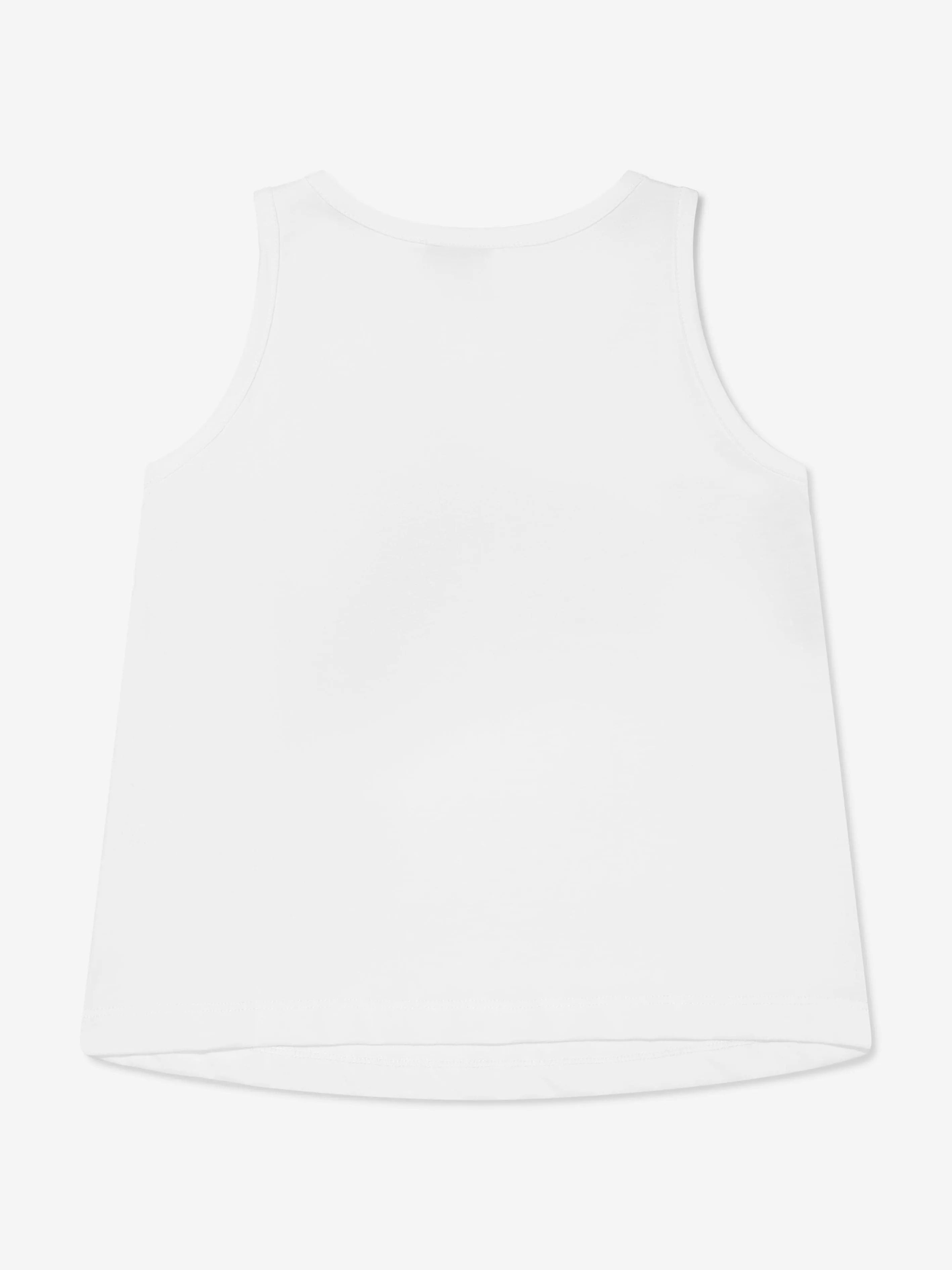 Pucci Girls Sleeveless Logo Top in Ivory