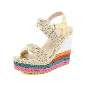 Rainbow Heel Wedge Sandals