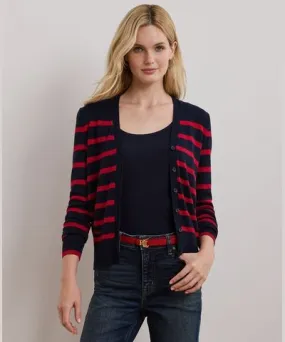 Ralph Lauren Petite Striped Cardigan