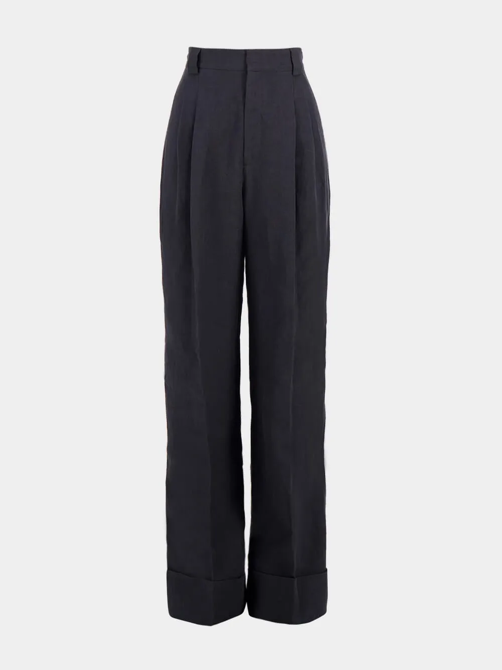 Rebetiko Linen-Blend Wide-Leg Pants