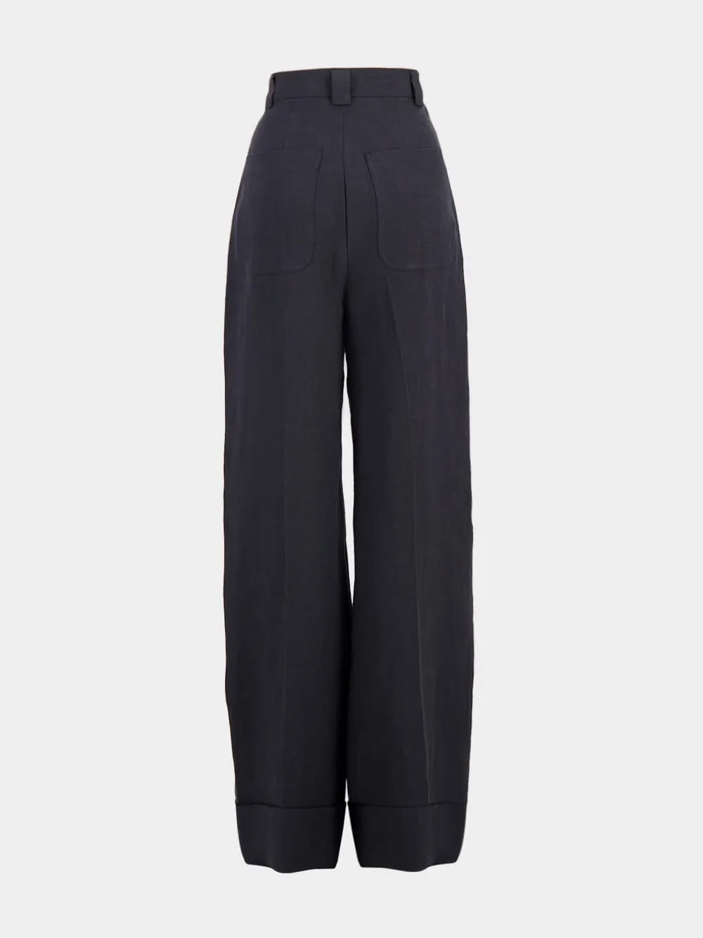 Rebetiko Linen-Blend Wide-Leg Pants