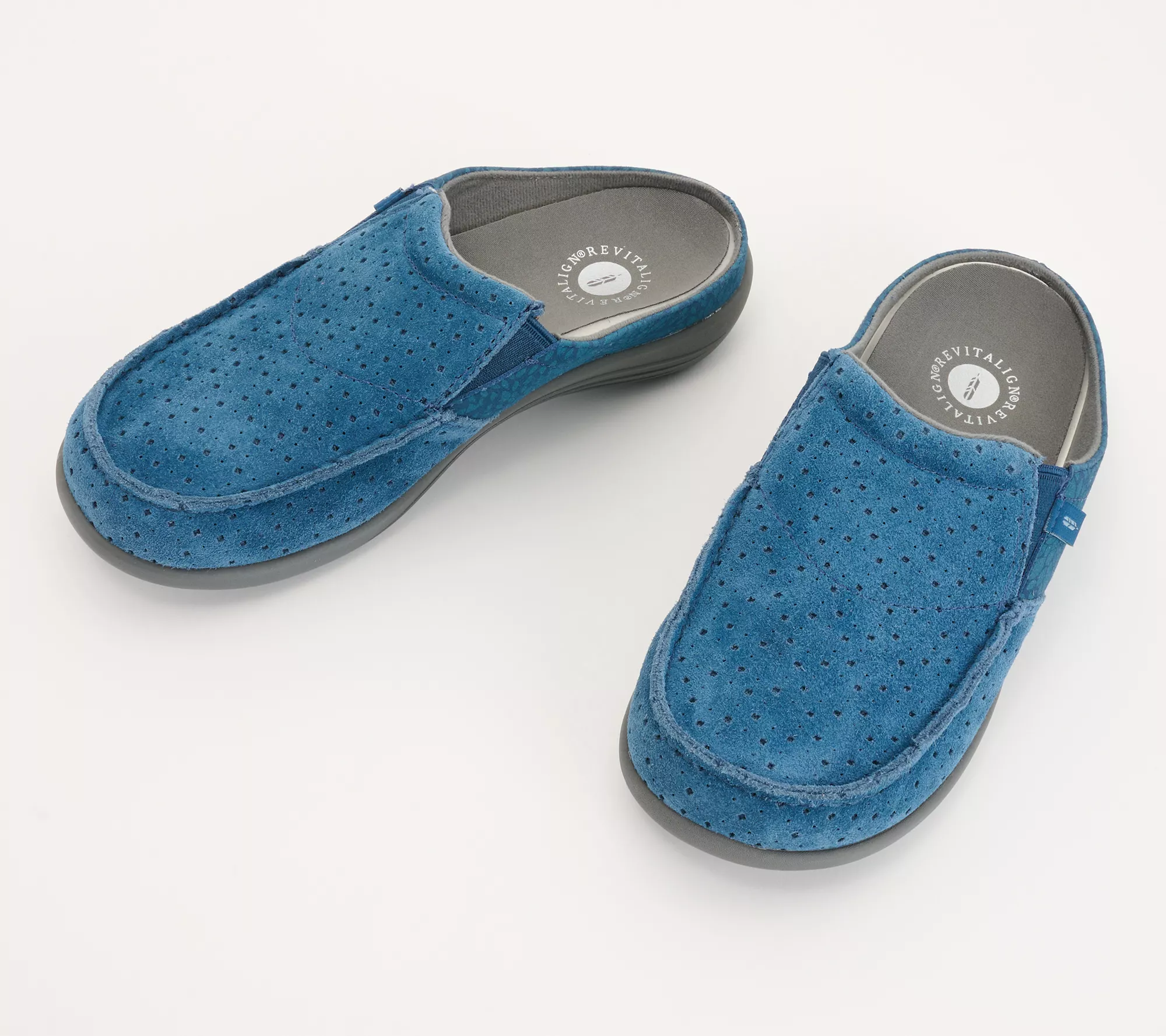 Revitalign Orthotic Memory Foam Suede Mules - Siesta Dahlia