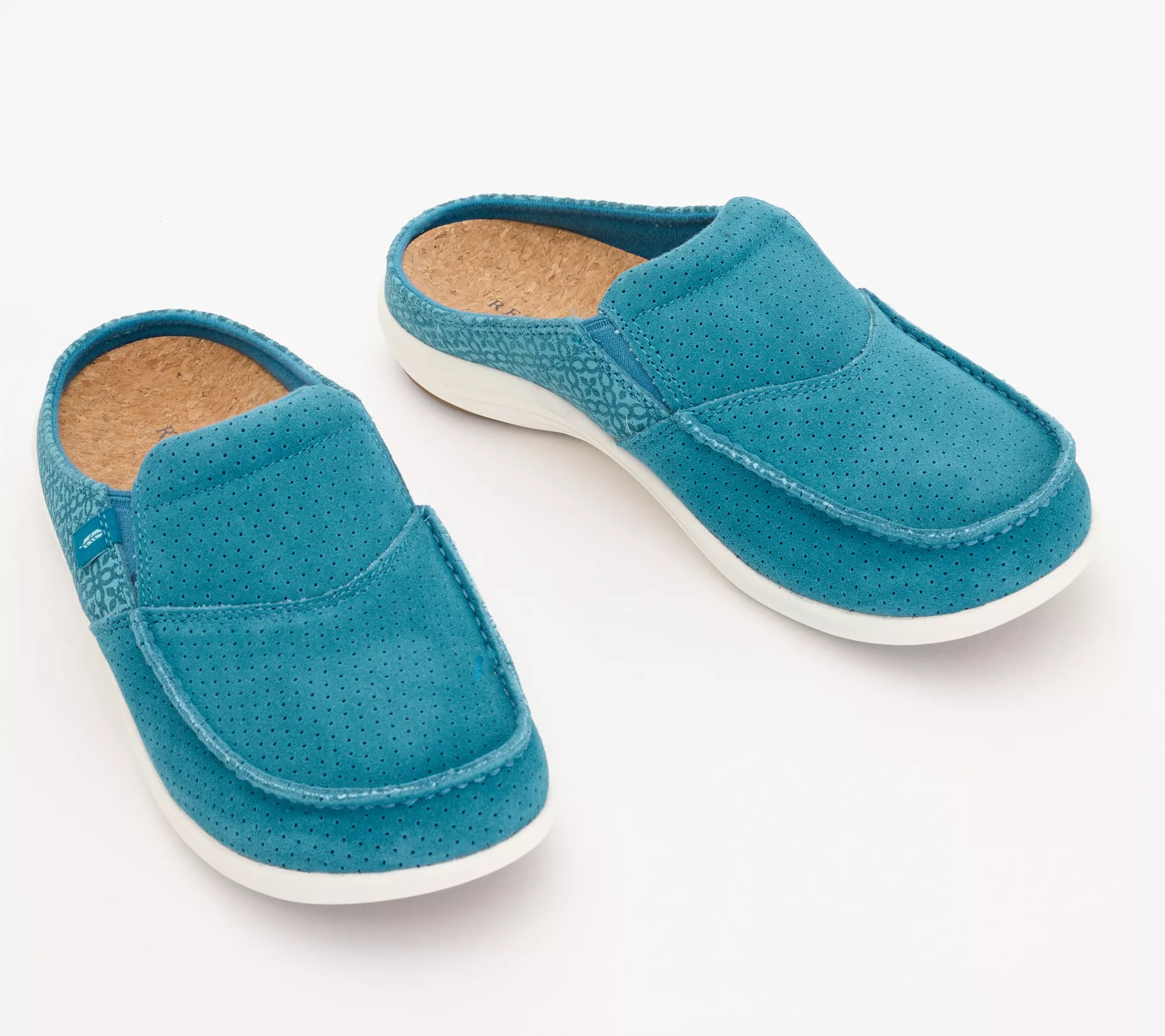 Revitalign Orthotic Perforated Suede Mules - Siesta Tile