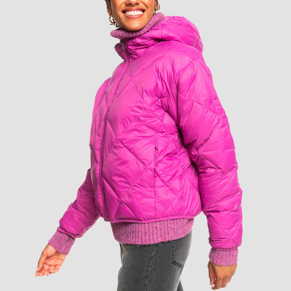 Roxy Wind Swept Packable Padded Jacket Vivid Viola - Womens