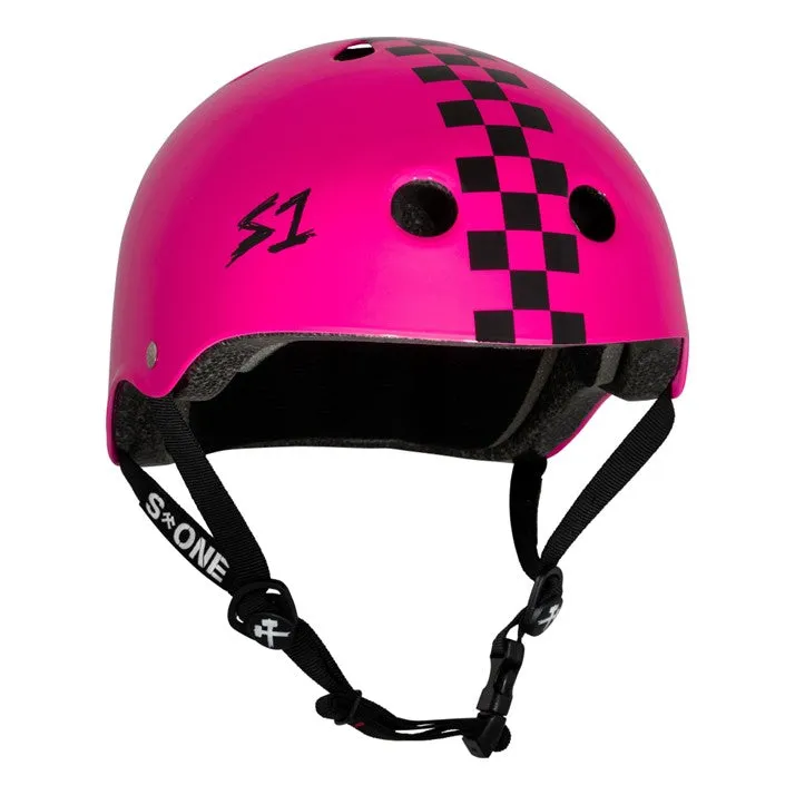 S1 Lifer Helmet Pink Gloss/Black Checkers - Certified