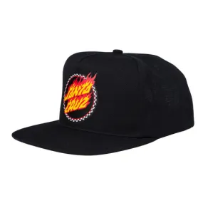 Santa Cruz Skateboards Hat Check Ringed Flamed Dot Snapback Black