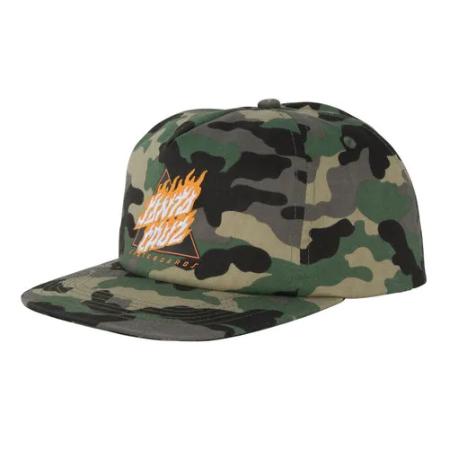 Santa Cruz Skateboards Hat Flamed Not a Dot Snapback Camo