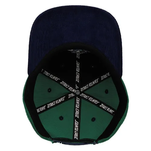 Santa Cruz Skateboards Hat Scratched Snapback Green/Navy