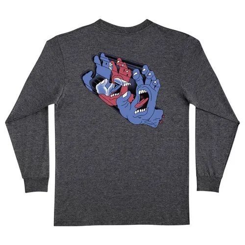 Santa Cruz Skateboards Longsleeve Shirt Dissect Hand Dark Grey Heather