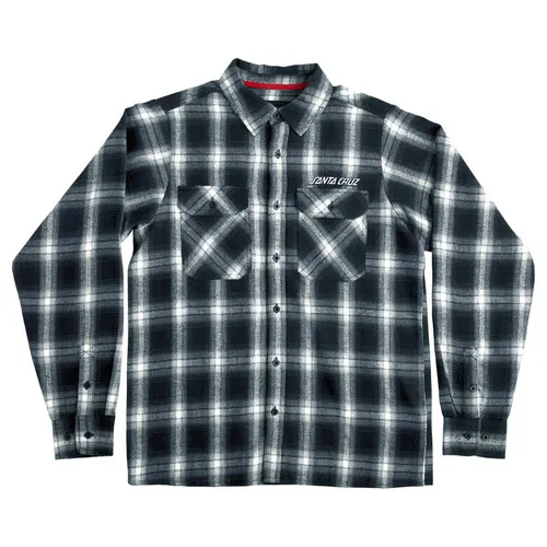 Santa Cruz Skateboards Longsleeve Shirt Stone Flannel Black/White