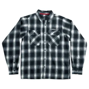 Santa Cruz Skateboards Longsleeve Shirt Stone Flannel Black/White