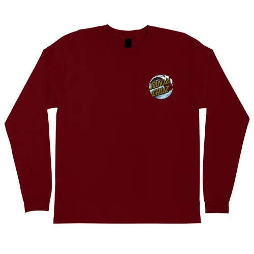 Santa Cruz Skateboards Longsleeve Shirt Wave Dot Burgundy/Gold