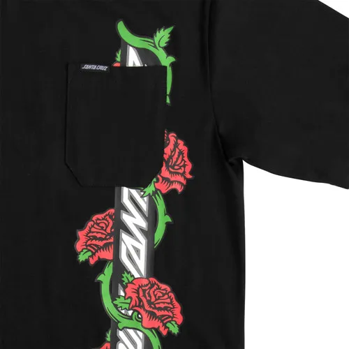 Santa Cruz Skateboards Shirt Dressen Roses Vine Black